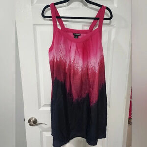 Lane Bryant Pink and Purple Ombre Tank Top Dress with Pockets in Size 18